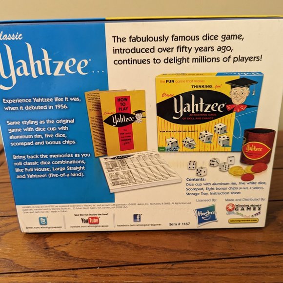 Yahtzee Classic Edition by Hasbro Vintage Game Box Edition 2013 Reissue - Picture 6 of 7